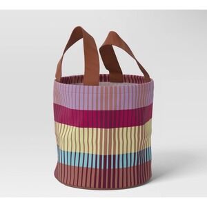 Threshold Striped Canvas Utility Tote‎ Bag Multicolor Garden Storage Bin 10x14x3